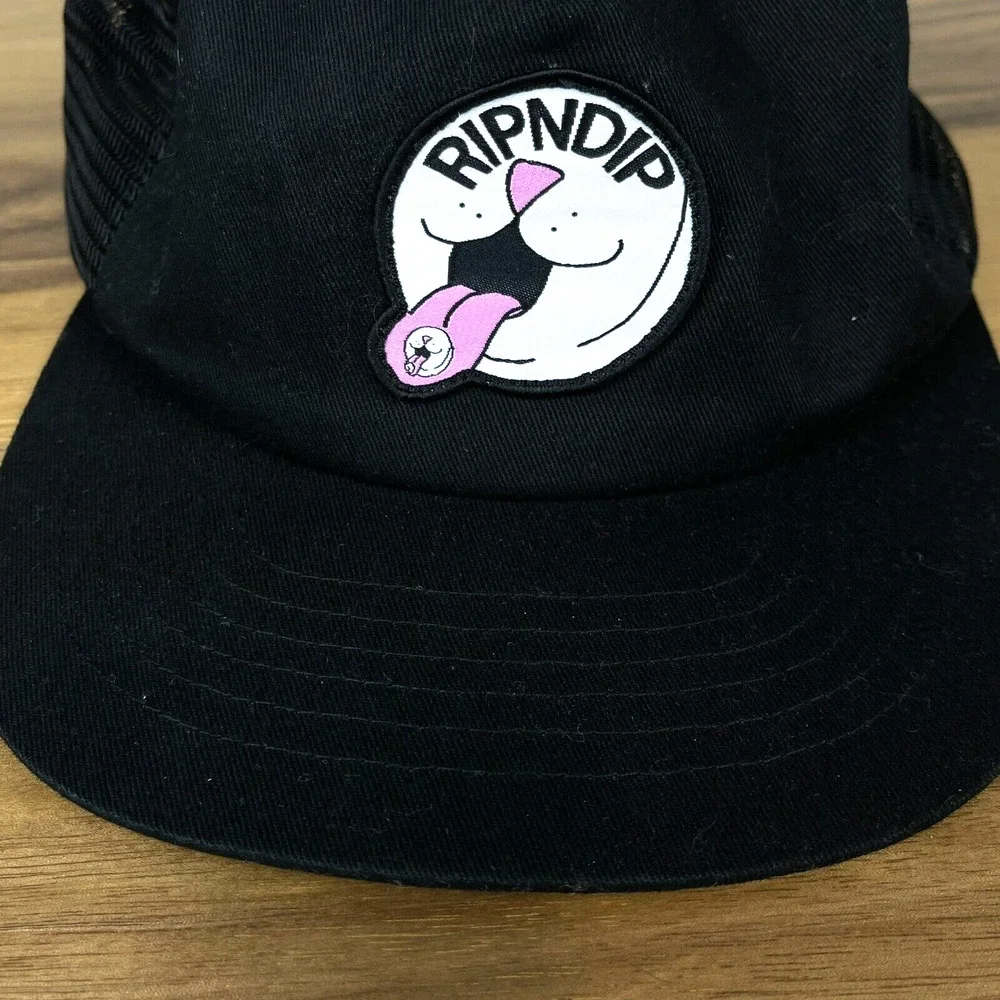 Ripndip Hat Baseball Cap Cat Tongue Strap Back Black Skater Streetwear Skater